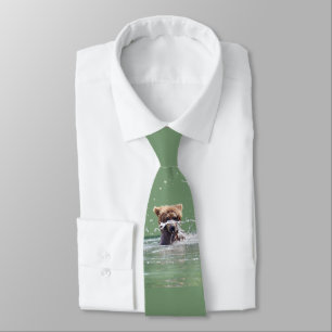 Neck Tie w/ grizzly bear cub