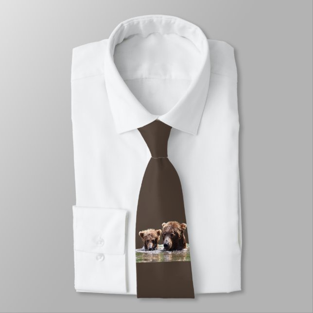 Neck Tie w/ grizzly bears (Tied)