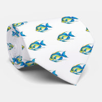Neck Tie - Watercolor Series: Angelfish