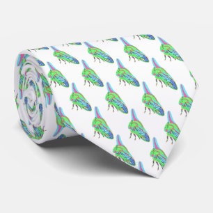 Neck Tie (white) - Oak Treehopper