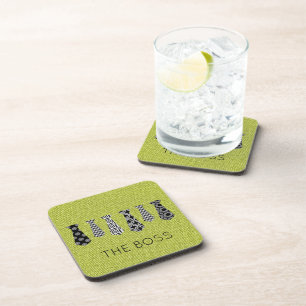 Neck Ties NAME Black White Green Denim Dad Office Coaster