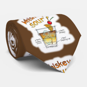 NECK TIES - WHISKEY SOUR RECIPE COCKTAIL ART