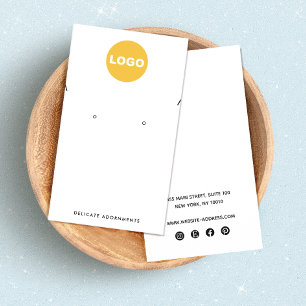 Necklace and Stud Earring Holder Custom Add Logo   Business Card