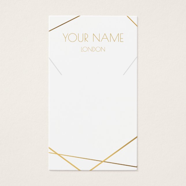 Necklace/bracelet Gold geometric display card (Front)