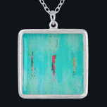 Necklace charm beachy original art<br><div class="desc">Fun coastal necklace with original beachy painting on charm</div>