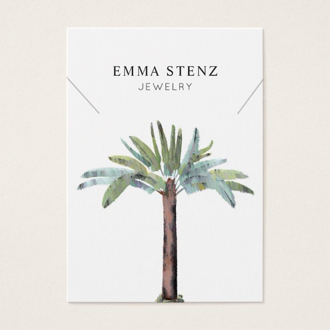 Necklace Display Card • Pastel Palm Tree (Front)