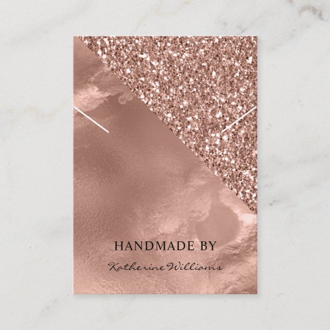 Necklace  Display Card | Rose Gold and Glitter (Front)