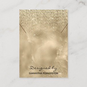 Necklace Display Champagne Gold Faux Foil Glitter Business Card