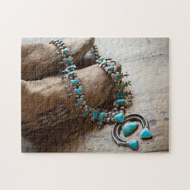 Necklace for sale, Santa Fe, New Mexico. USA Jigsaw Puzzle (Horizontal)