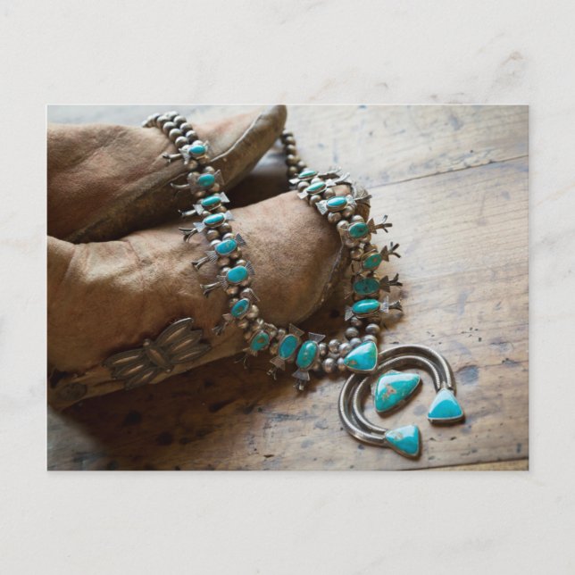 Necklace for sale, Santa Fe, New Mexico. USA Postcard (Front)