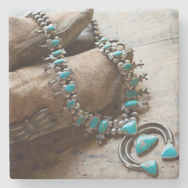 Necklace for sale, Santa Fe, New Mexico. USA Stone Coaster (Front)