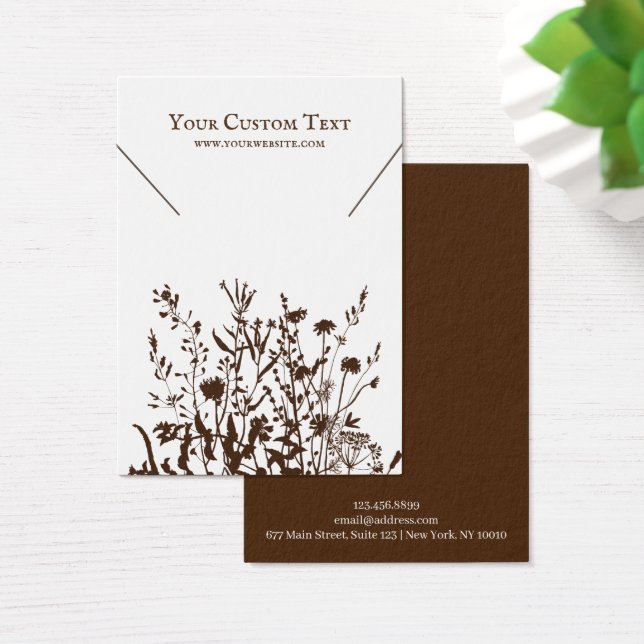 Necklace Jewellery Display Card • Earthy Floral (Desk)