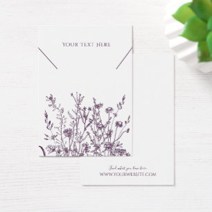 Necklace Jewellery Display Card • Purple Wild Flor