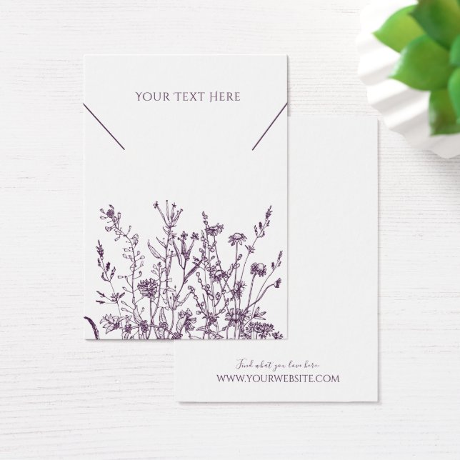 Necklace Jewellery Display Card • Purple Wild Flor (Desk)