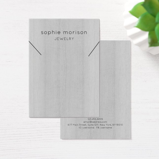 Necklace Jewellery Display Card • White Wood (Desk)