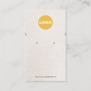  Necklace Stud Earring Beige Linen Add Logo  Business Card