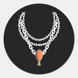 Necklace Turkey Leg Pendant Thanksgiving Day Fall Classic Round Sticker