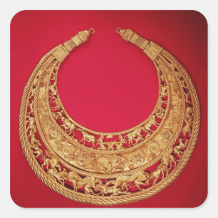 Necklace with pastoral scenes square sticker