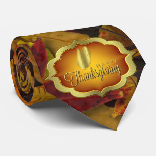 Necktie - Autumnal Happy Thanksgiving