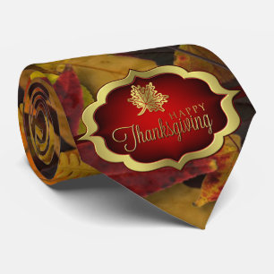 Necktie - Autumnal Happy Thanksgiving