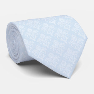 Necktie - Icy Blue Damask