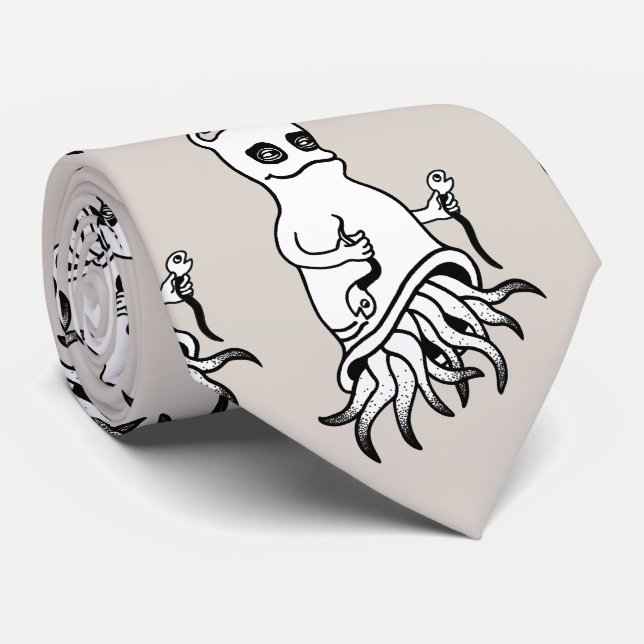 Necktie printed with a comic personage (Rolled)