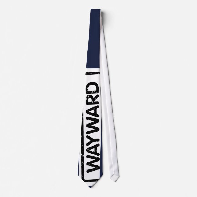 Necktie with White and Pink Wayward Logo  (Front)