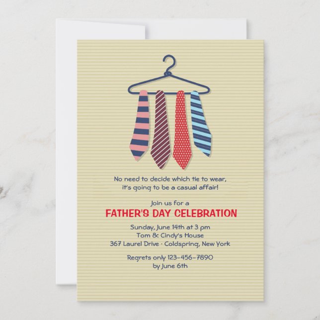 Neckties Father's Day Invitation (Front)