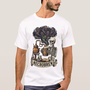 Necrobrew Skeleton Wooden Mug Ghost Smoke Copper S T-Shirt