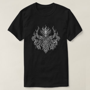 Necronomicon Cthulhu Fire Knight Emblem Graphic  T-Shirt