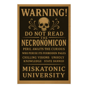 Necronomicon – Precautionary Banned by Miskatonic Poster