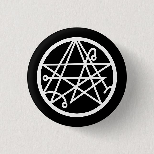 Necronomicon (white) 3 cm round badge (Front)