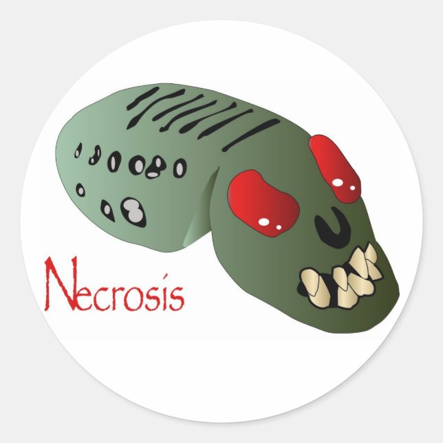 necrosis1 classic round sticker (Front)