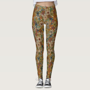 nectar bird garden gold leggings