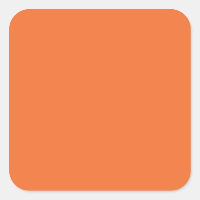 Nectarine Orange Trend Colour Customised Template Square Sticker (Front)