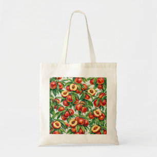 Nectarine Slices Botanical Pattern Tote Bag
