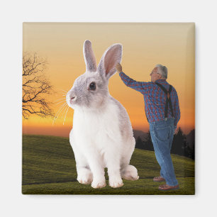 NED AND big rabbit Magnet