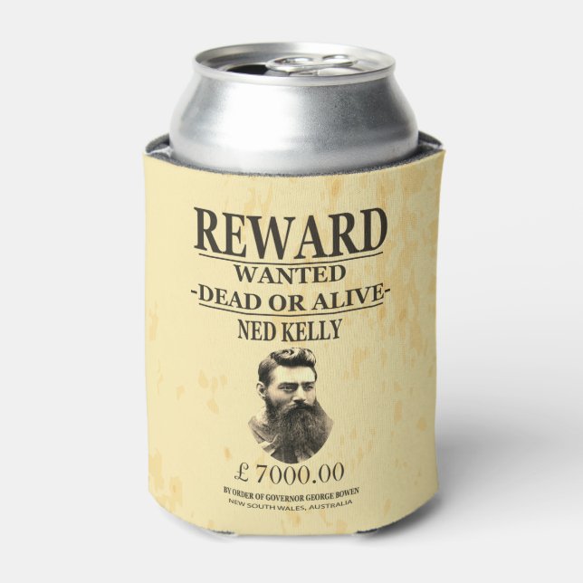 Ned Kelly Bushranger ⚔️ Famous Australian Outlaw  Can Cooler (Can Front)