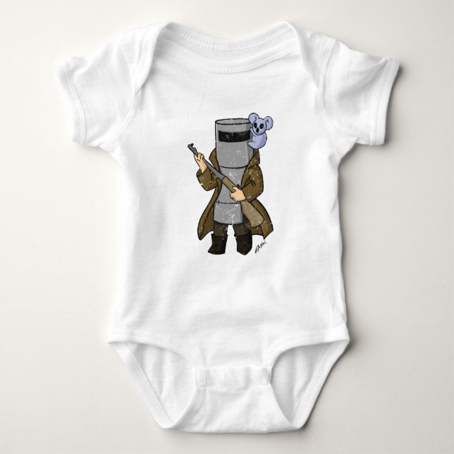 ned kelly distressed baby bodysuit (Front)