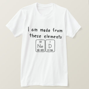 Ned periodic table name shirt