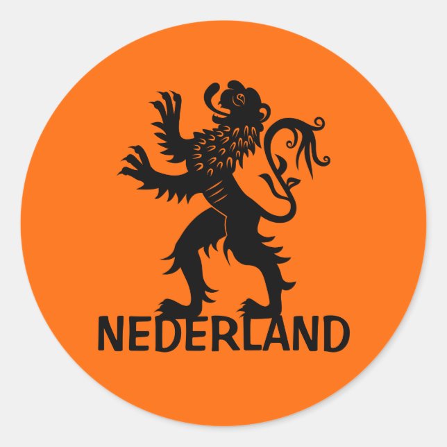 Nederland Lion Classic Round Sticker (Front)