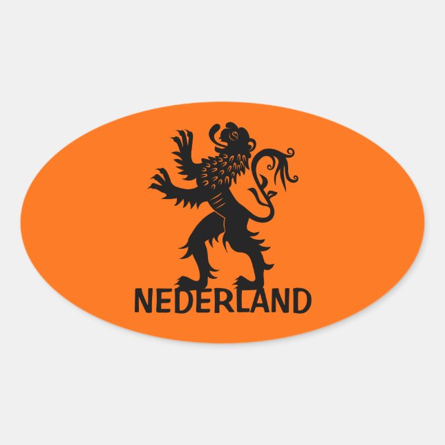 Nederland Lion Oval Sticker (Front)
