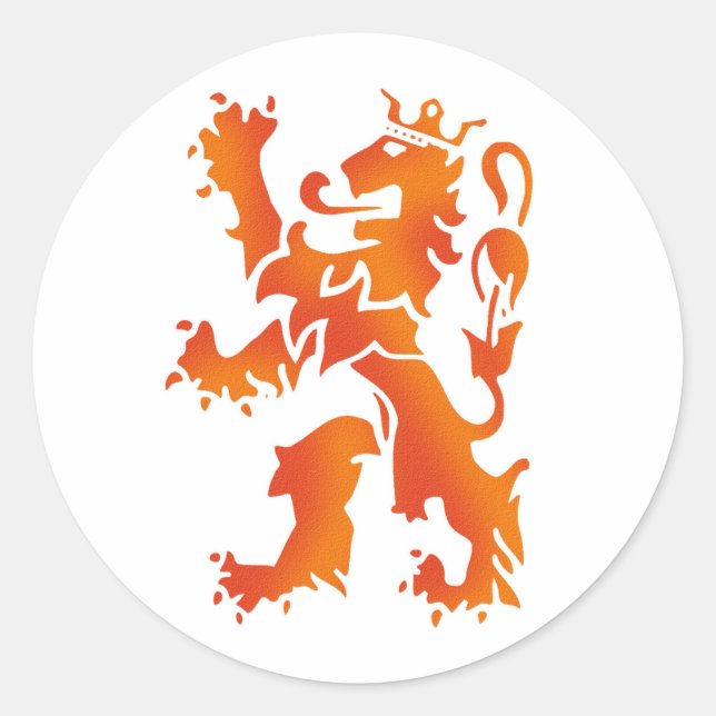 Nederland wereldkampioen 2014 lion classic round sticker (Front)