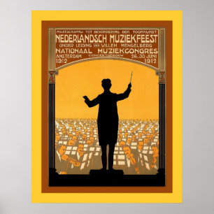 Nederlandsch Muziekfeest ~ Vintage Dutch Poster