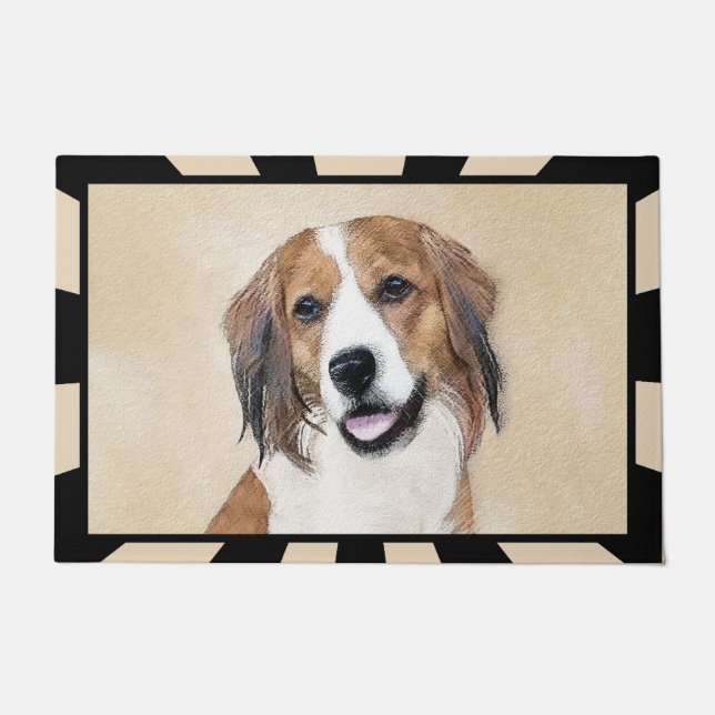 Nederlandse Kooikerhondje Painting - Dog Art Doormat (Front)