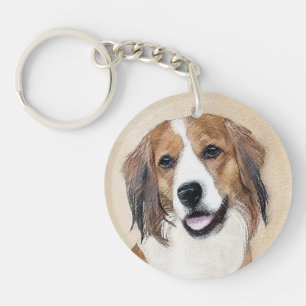 Nederlandse Kooikerhondje Painting - Dog Art Key Ring