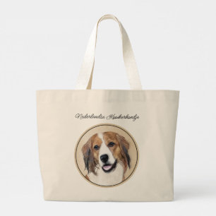 Nederlandse Kooikerhondje Painting Pet Dog Art Large Tote Bag
