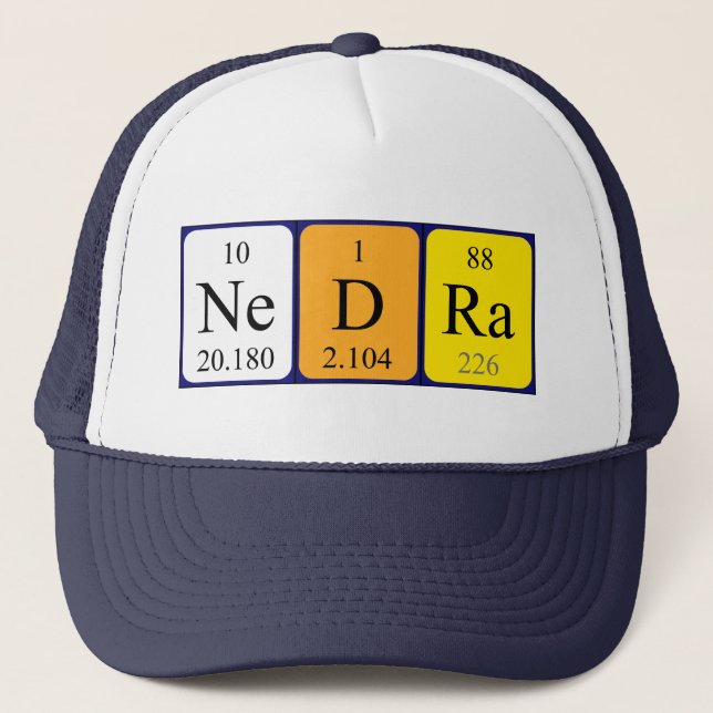 Nedra periodic table name hat (Front)