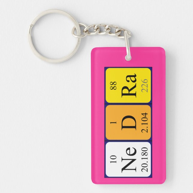 Nedra periodic table name keyring (Front)