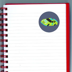 Need 4 Speed Race Car Boys 4th Birthday Party Classic Round Sticker